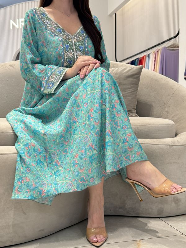 Pure Silk Linen M5awar embroidery